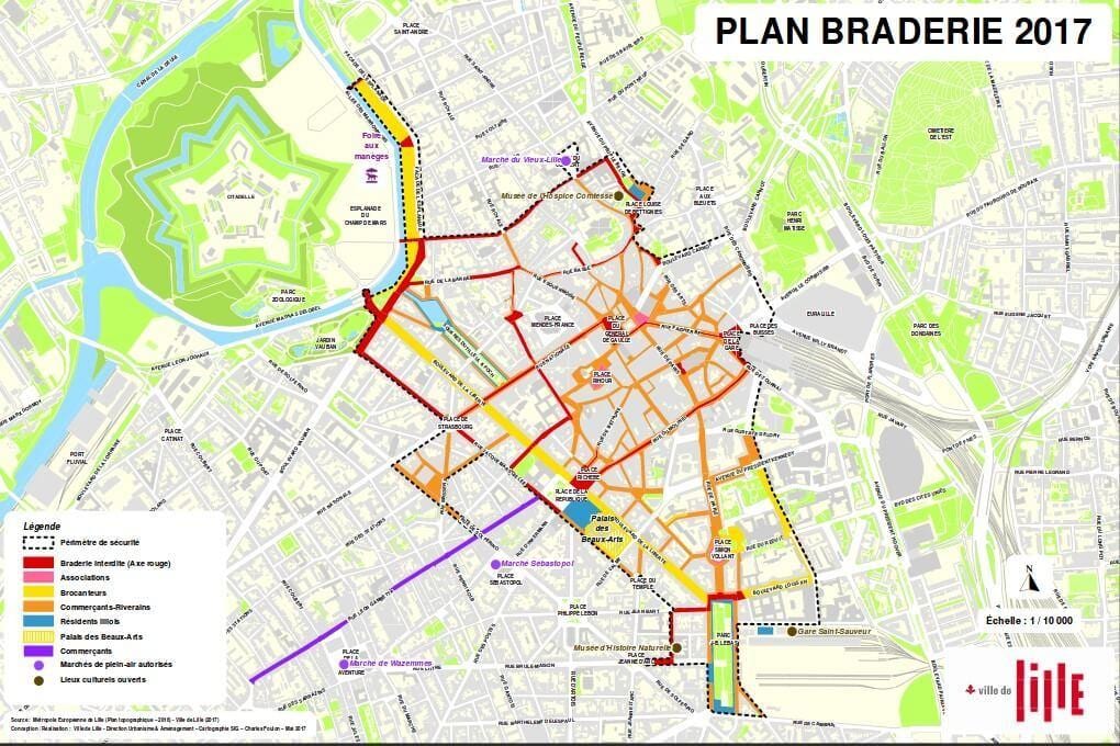 mapa de braderie de Lille