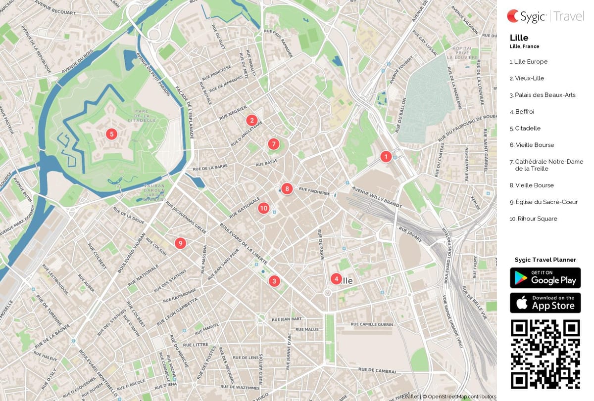 Lille atrações mapa