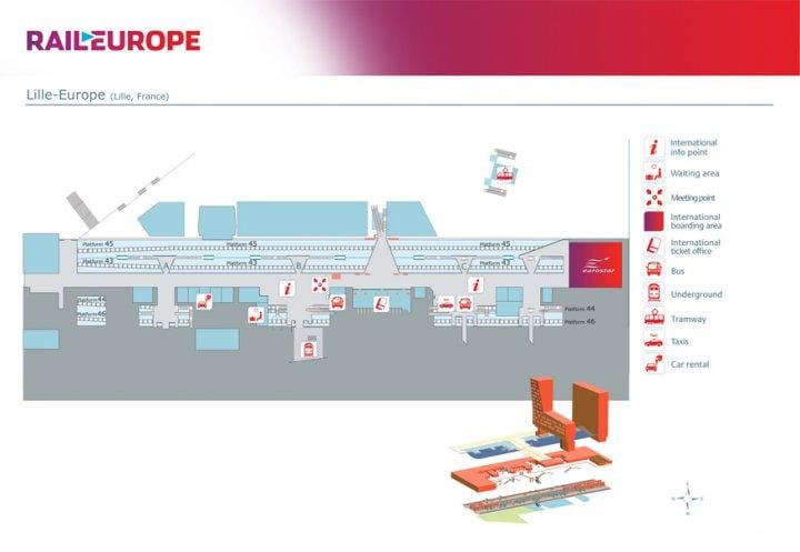 Lille europe estação de trem mapa