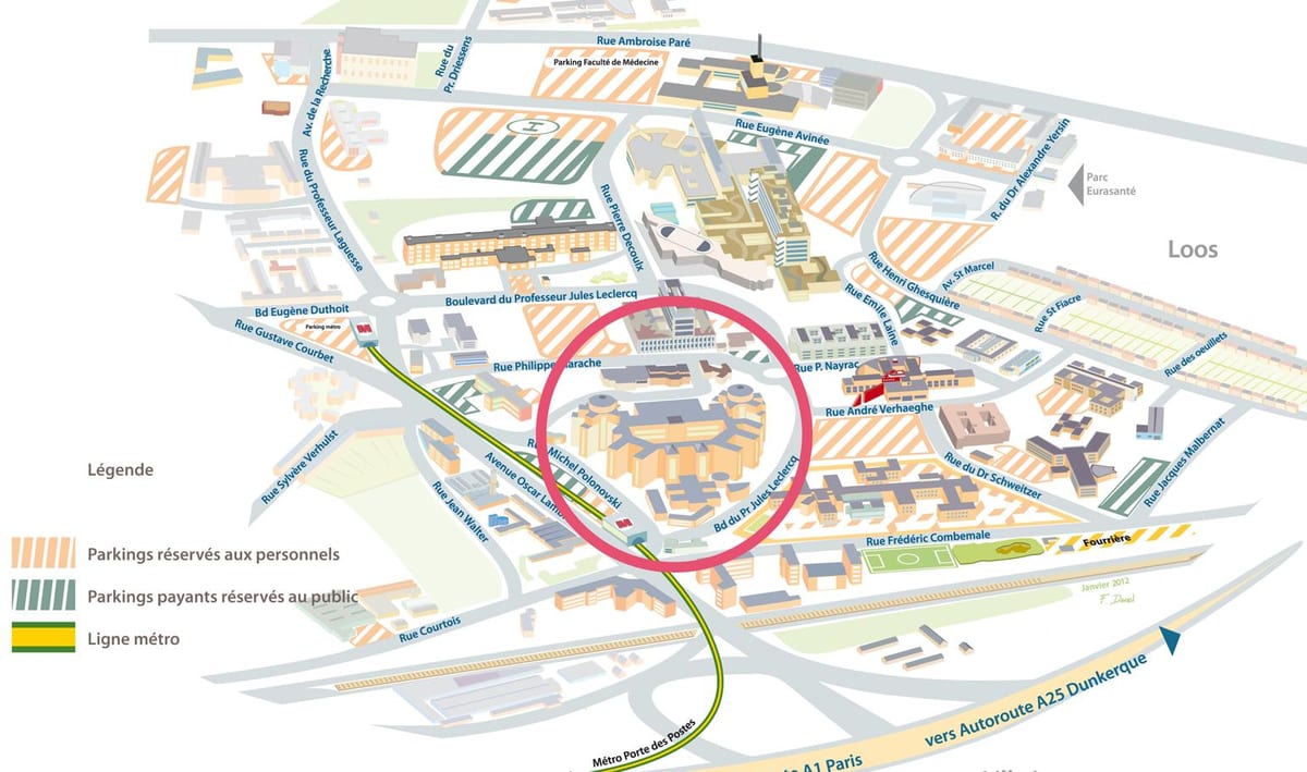 mapa de Lille hospital 