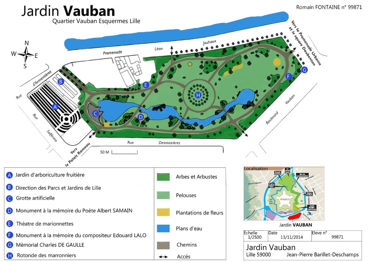 mapa de Lille jardim