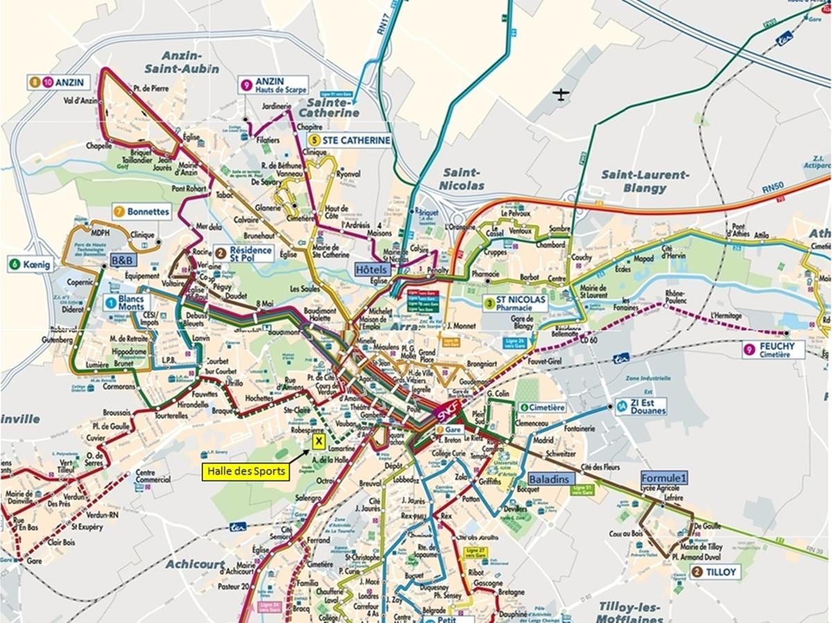 Lille mapa de transporte público