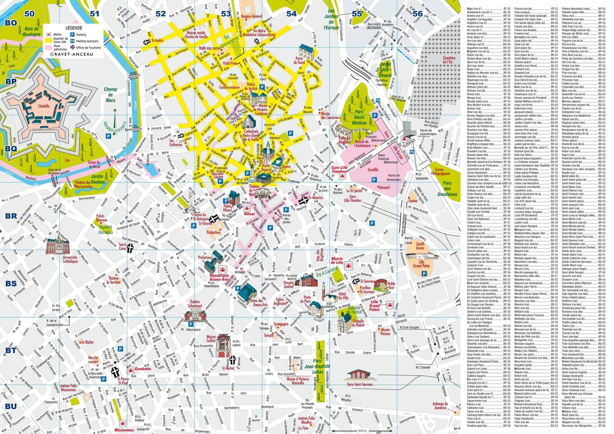 mapa da cidade de Lille