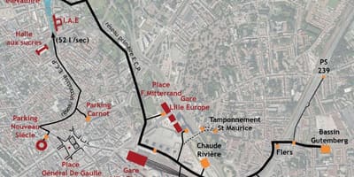 Mapa de Lille barco