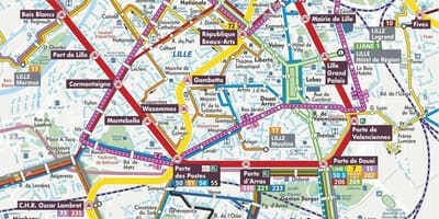 Mapa de rua de Lille, frança
