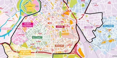 Mapa de Lille subúrbio