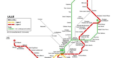 Mapa de Lille trem