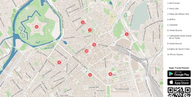 Mapa turístico de Lille, frança