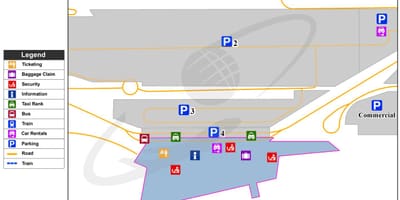 Mapa do aeroporto de Lille